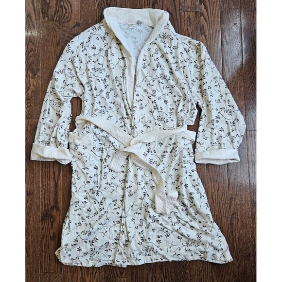 Gilligan & O'Malley Other - Vintage Gilligan & O’Malley Womens Robe Size XL, Tan Floral 100% Cotton, 80s 90s